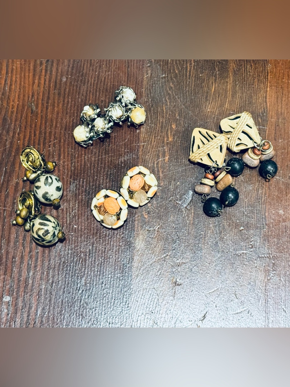 Vintage Artesian Boho Bead Drop Earrings Bundle